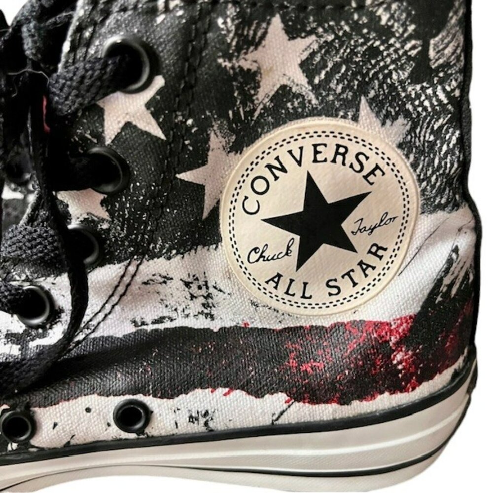 Converse Unisex Chuck Taylor All Star Flag Hi Top - Red/White/Blue/Black - 7 - Picture 6 of 15
